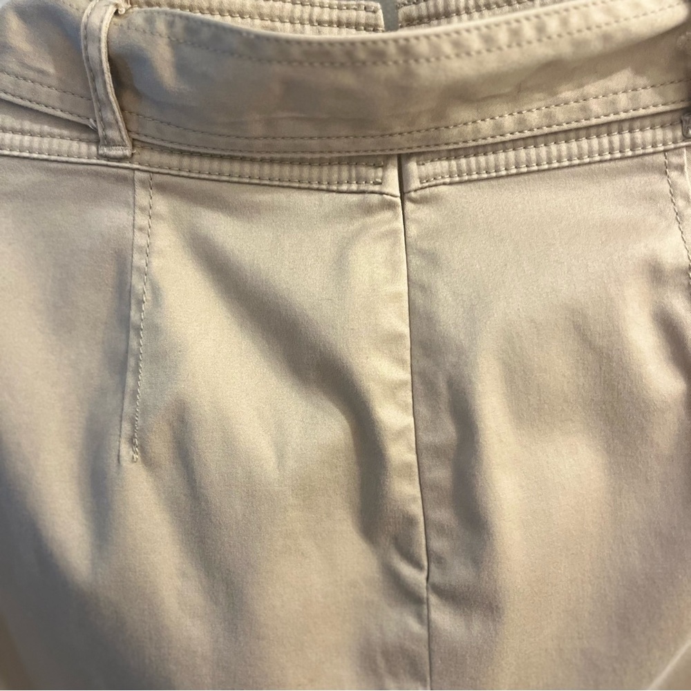 Ann Taylor Petite Khaki Button Front Skirt - Picture 8 of 10